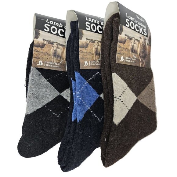Lamb Wool Socks Men Winter Thermal Warm Heavy Duty Boot Socks 3-PACK 10-13 NEW A - Picture 1 of 3